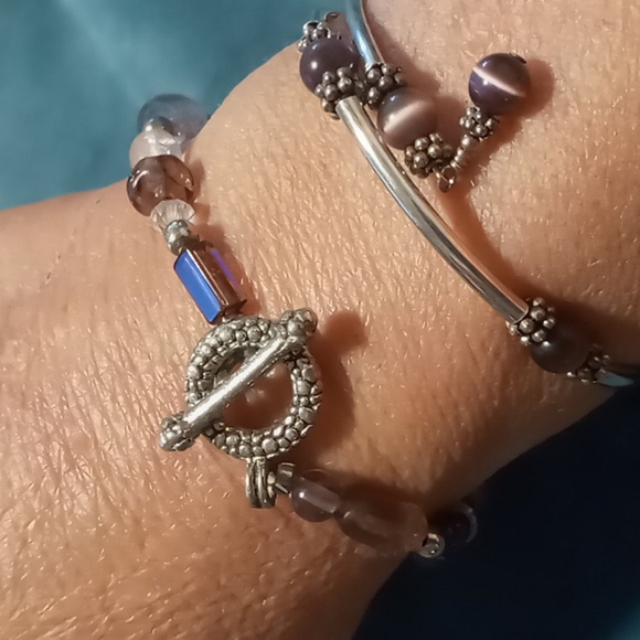 Wrap & toggle brackets 2 brackets toggle sz 7.5 wrap art glass and resin - Picture 7 of 11